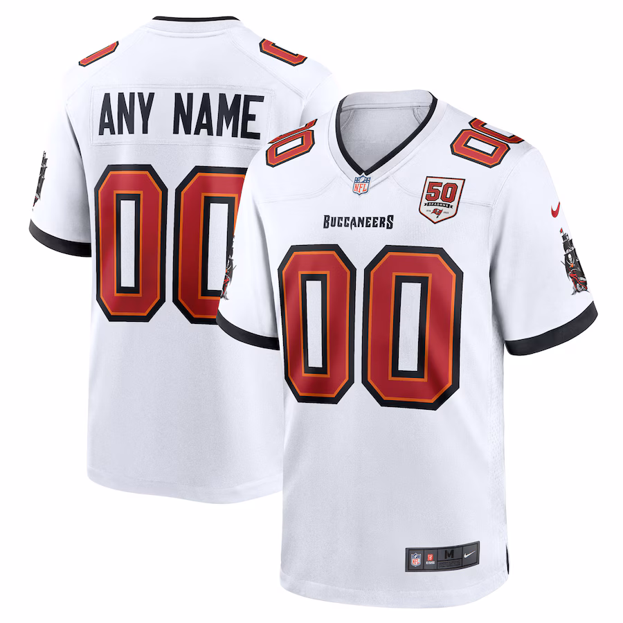 Men's Tampa Bay Buccaneers Nike White 50th Anniversary Custom Game Jersey - ujerseystore