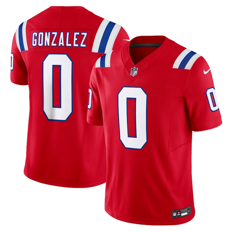 Men's New England Patriots Christian Gonzalez Nike Red Alternate Vapor F.U.S.E. Limited Jersey - ujerseystore