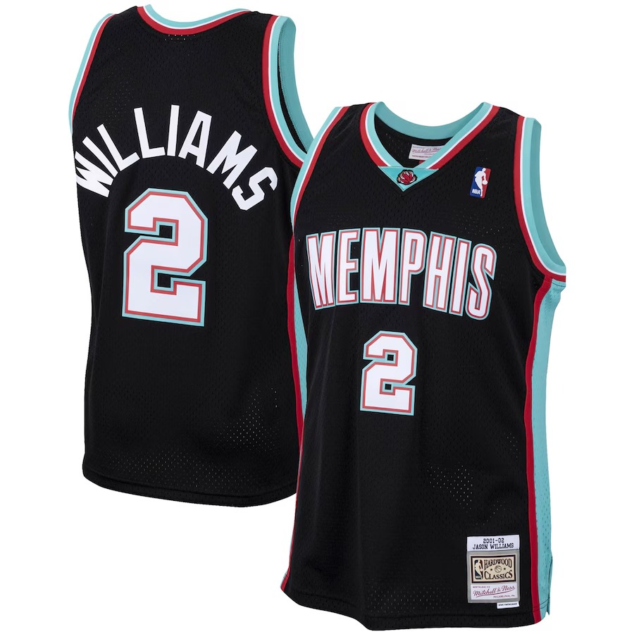 Men's Memphis Grizzlies Jason Williams Mitchell & Ness Black 2001/02 Hardwood Classics Swingman Jersey - ujerseystore