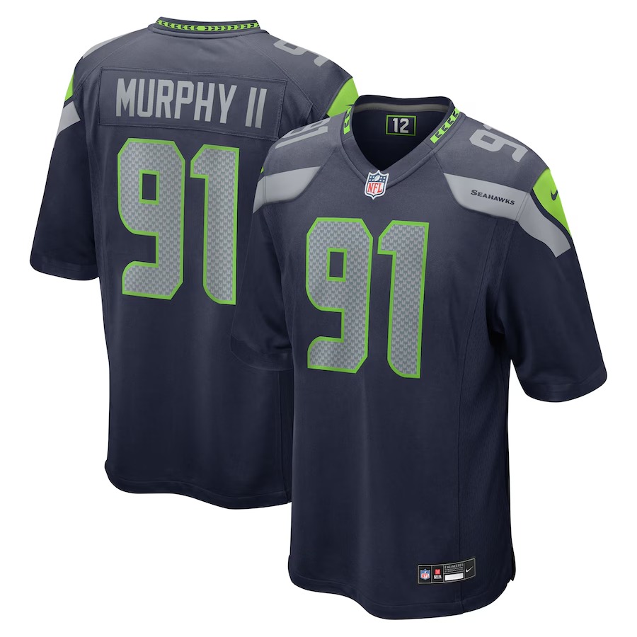 Men's Seattle Seahawks Byron Murphy II Nike College Navy Player Game Jersey - ujerseystore
