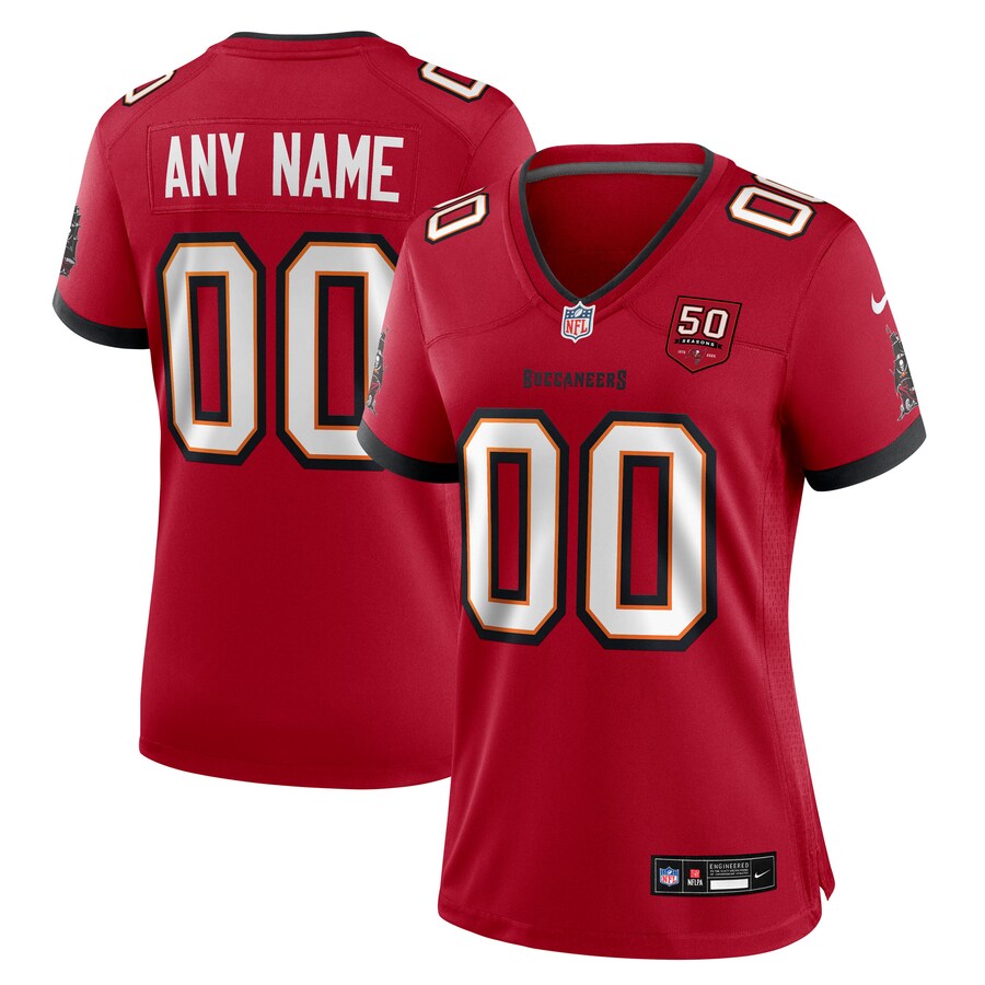 Women's Tampa Bay Buccaneers Nike Red 50th Anniversary Custom Game Jersey - ujerseystore