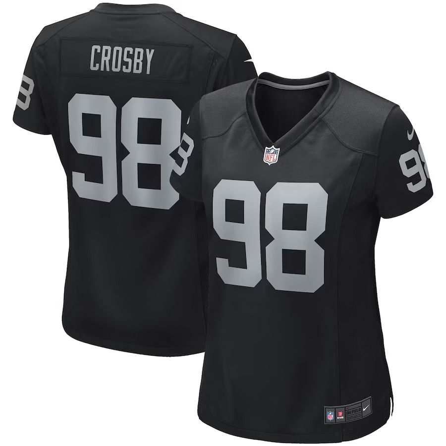 Women's Las Vegas Raiders Maxx Crosby Nike Black Game Jersey - ujerseystore