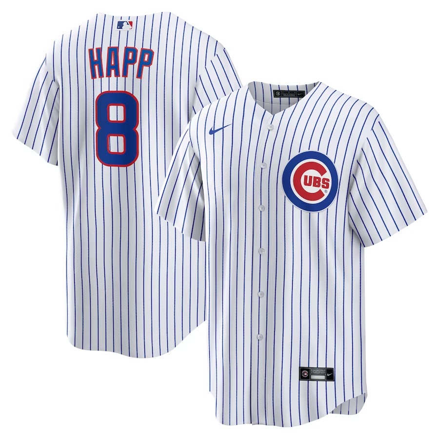 Men's Chicago Cubs Ian Happ Nike White Home Replica Jersey - ujerseystore