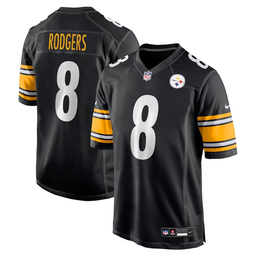 Men's Pittsburgh Steelers Aaron Rodgers Nike Black Game Jersey - ujerseystore