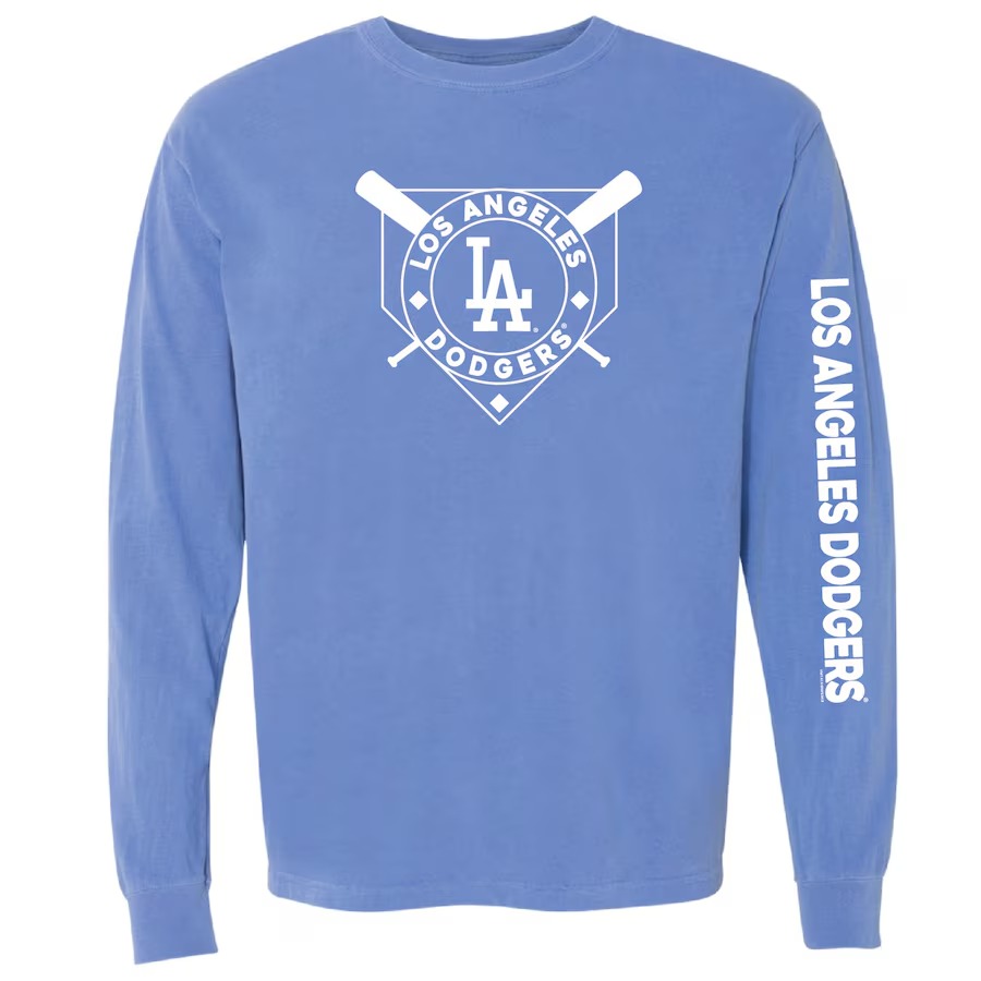 Women's Los Angeles Dodgers Soft as a Grape Royal Pigment Dye Long Sleeve T-Shirt - ujerseystore