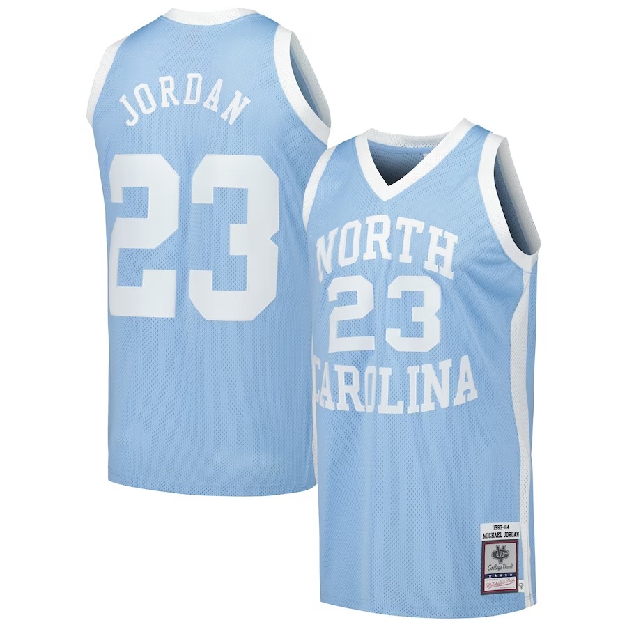 Michael Jordan North Carolina Tar Heels Mitchell & Ness 1983/84 Authentic Throwback College Jersey - Carolina Blue - ujerseystore