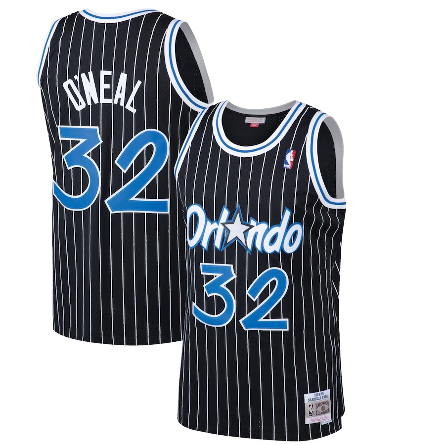 Men's Orlando Magic Shaquille O'Neal Mitchell & Ness Black Hardwood Classics Swingman Jersey - ujerseystore