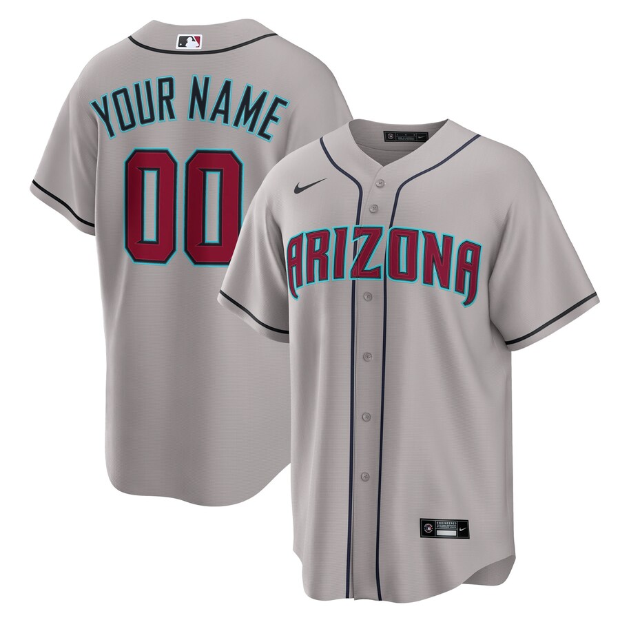 Men's Arizona Diamondbacks Nike Gray Road Custom Replica Jersey - ujerseystore