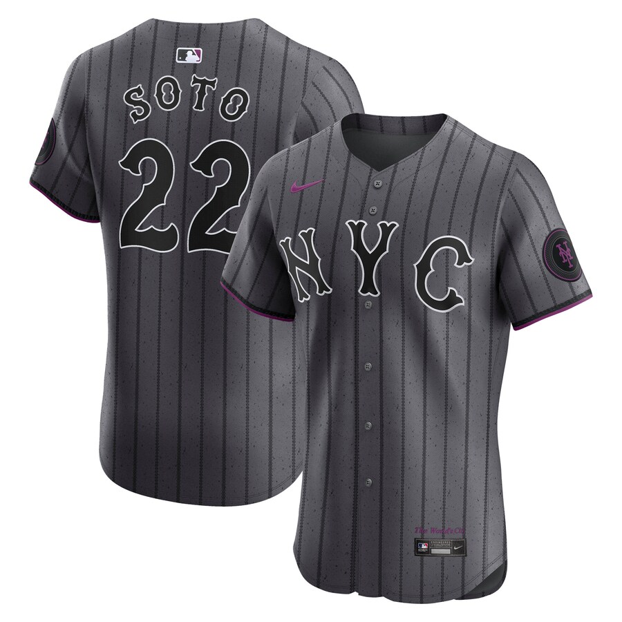 Men's New York Mets Juan Soto Nike Gray City Connect Elite Jersey - ujerseystore