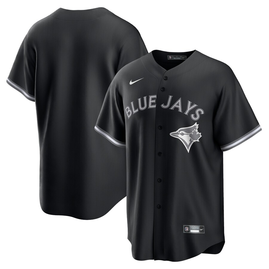 Men's Toronto Blue Jays Nike Black Lights Out Replica Jersey - ujerseystore