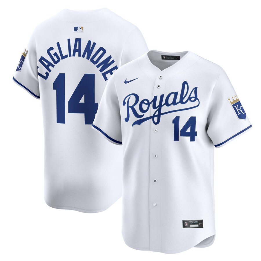 Men's Kansas City Royals Jac Caglianone Nike White Home Limited Player Jersey - ujerseystore