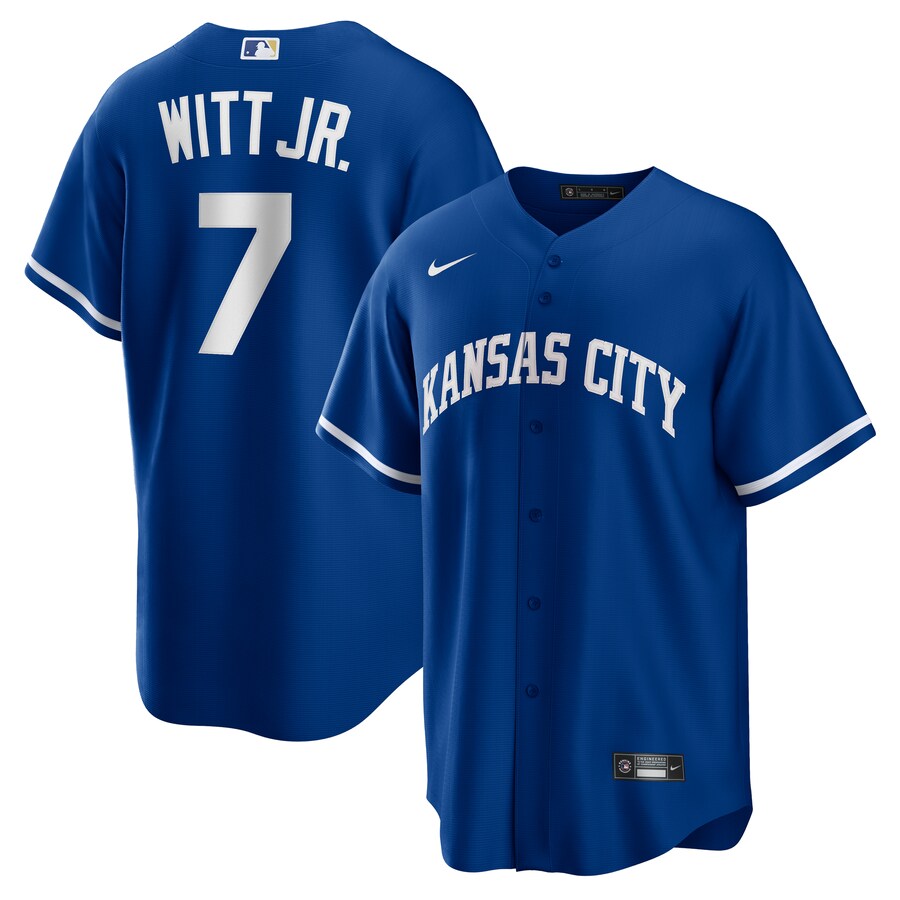 Men's Kansas City Royals Bobby Witt Jr. Nike Rush Blue Alternate 2 Replica Jersey - ujerseystore