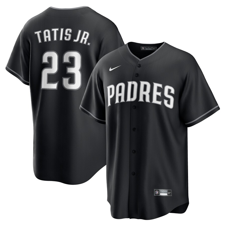 Men's San Diego Padres Fernando Tatis Jr. Nike Black Lights Out Replica Player Jersey - ujerseystore