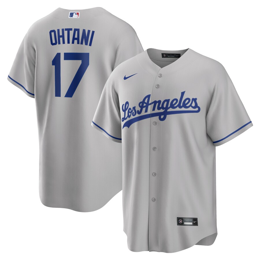 Men's Los Angeles Dodgers Shohei Ohtani Nike Gray Away Replica Player Jersey - ujerseystore