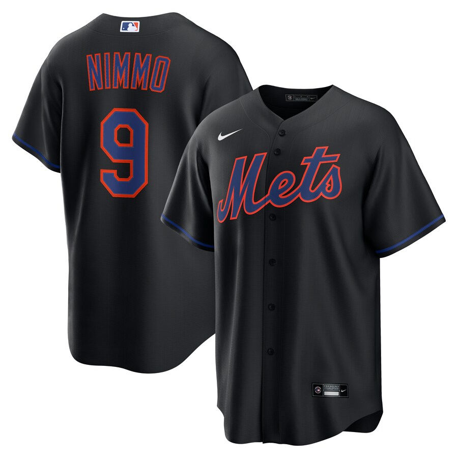 Men's New York Mets Brandon Nimmo Nike Black Alternate Replica Jersey - ujerseystore