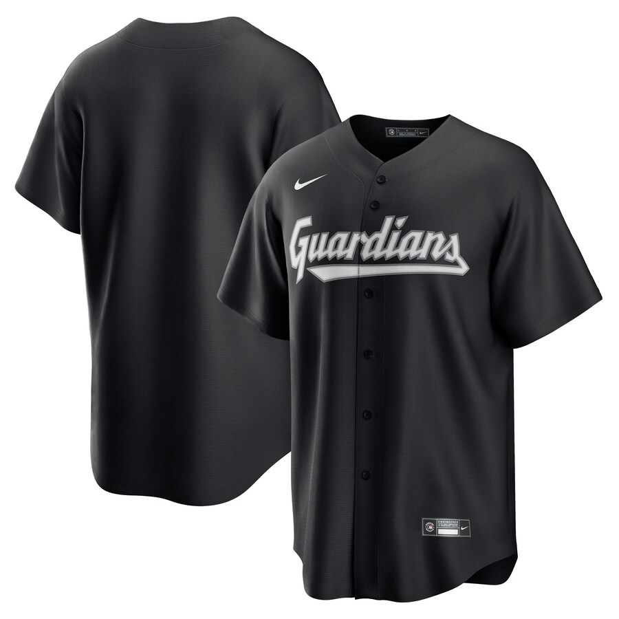 Men's Cleveland Guardians Nike Black Lights Out Replica Jersey - ujerseystore