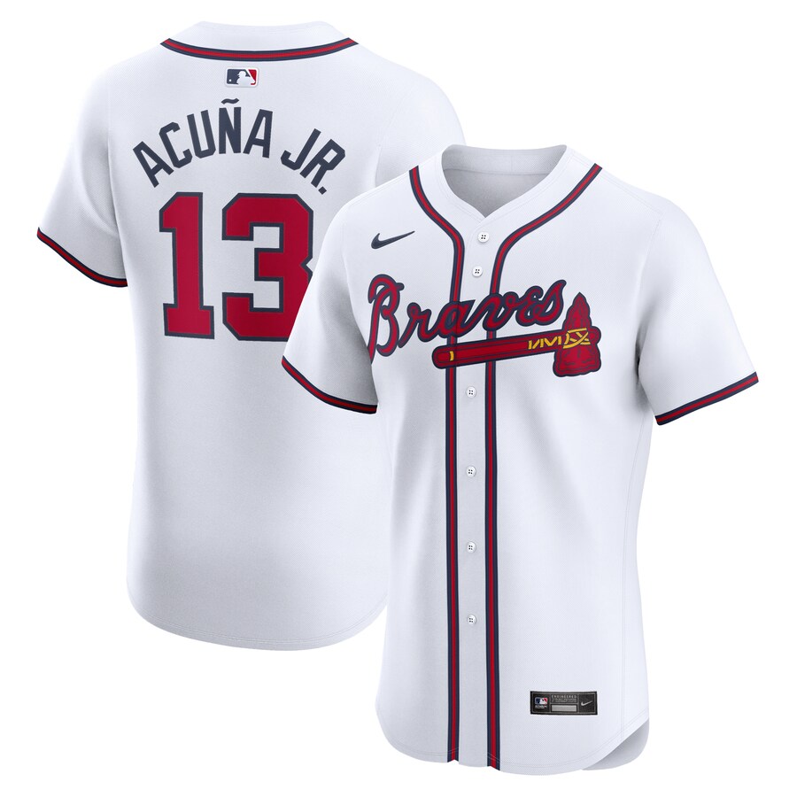 Men's Atlanta Braves Ronald Acuña Jr. Nike White Home Elite Jersey - ujerseystore