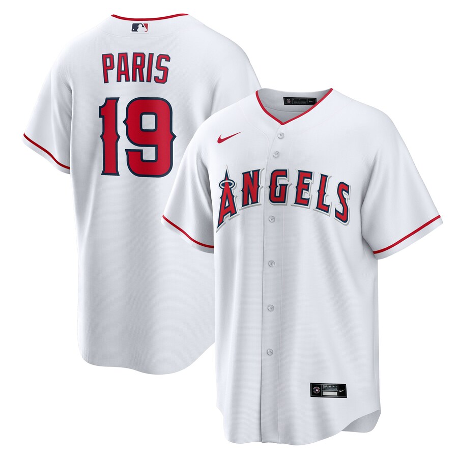 Men's Los Angeles Angels Kyren Paris Nike White Home Replica Jersey - ujerseystore