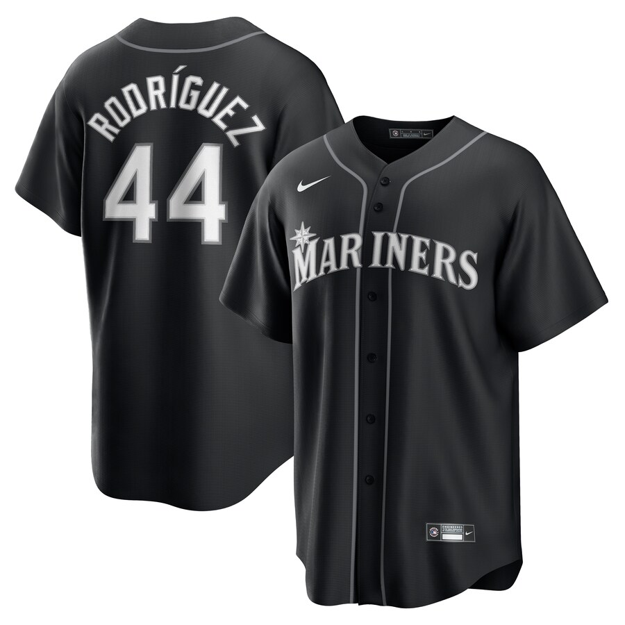 Men's Seattle Mariners Julio Rodríguez Nike Black Lights Out Replica Player Jersey - ujerseystore