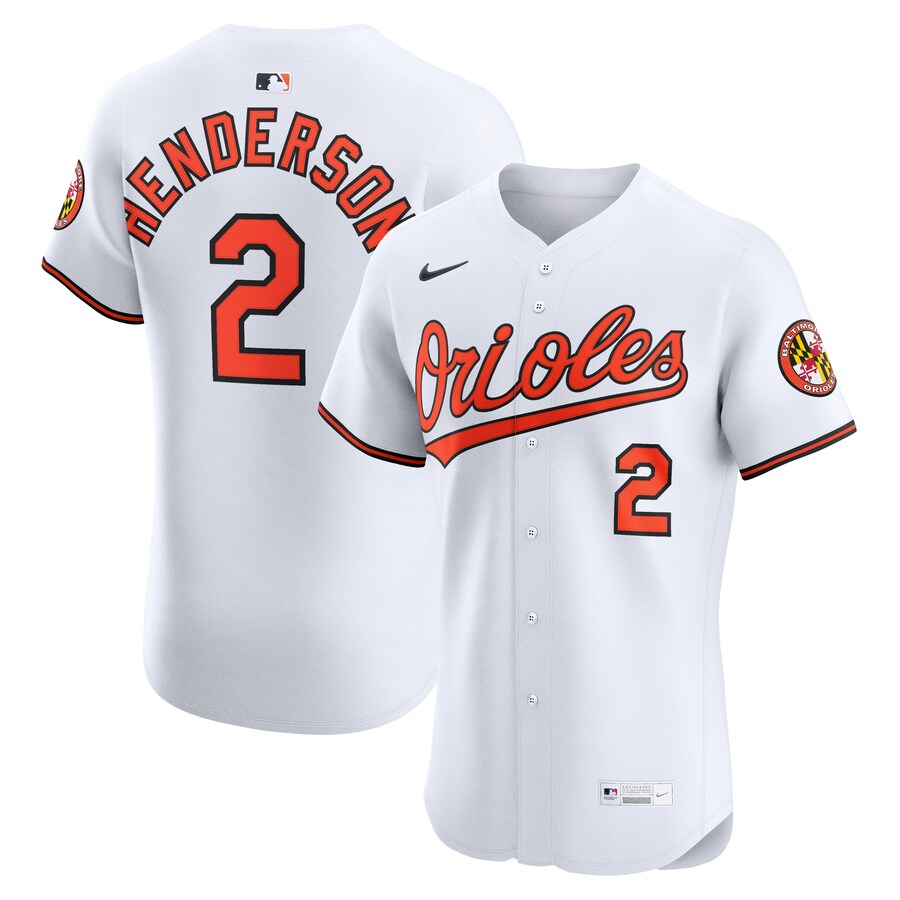 Men's Baltimore Orioles Gunnar Henderson Nike White Home Elite Jersey - ujerseystore