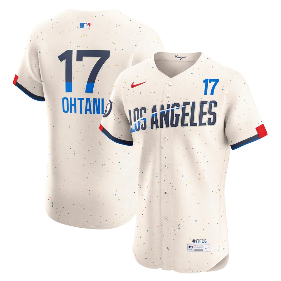 Men's Los Angeles Dodgers Shohei Ohtani Nike Cream City Connect Elite Jersey - ujerseystore