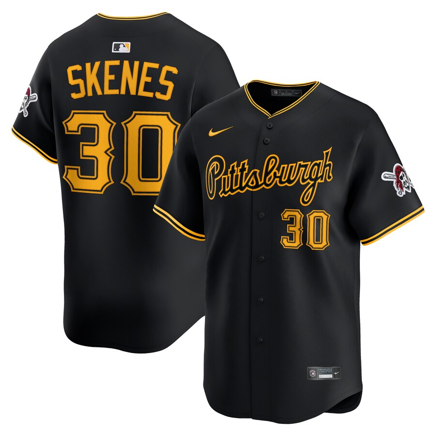 Men's Pittsburgh Pirates Paul Skenes Nike Black Alternate 2 Limited Player Jersey - ujerseystore