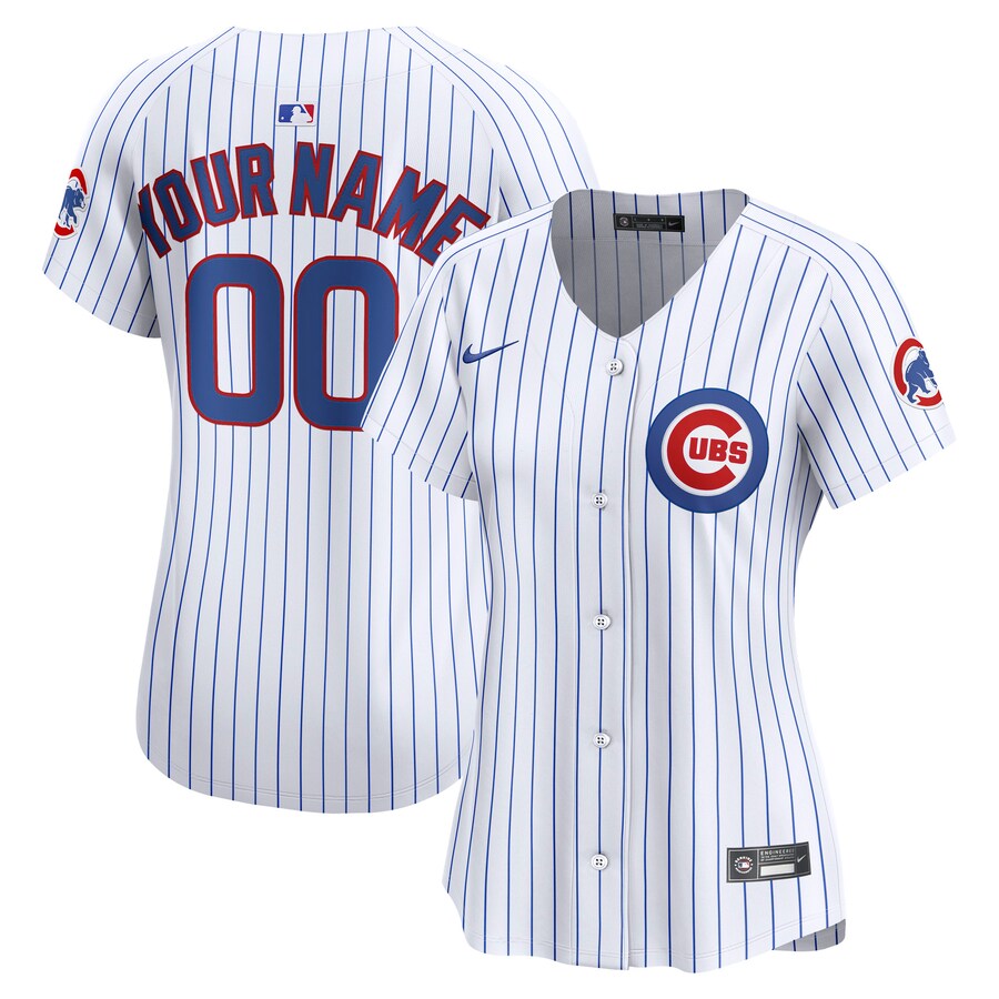 Women's Chicago Cubs Nike White Home Limited Custom Jersey - ujerseystore
