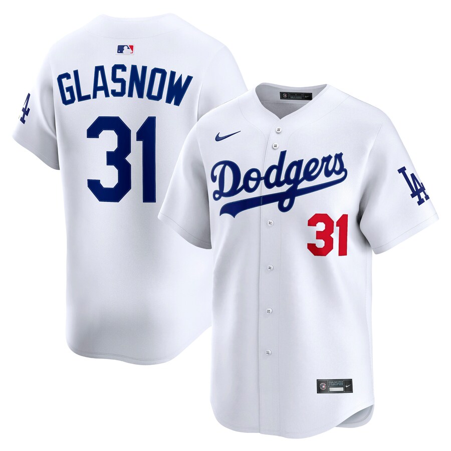 Men's Los Angeles Dodgers Tyler Glasnow Nike White Home Limited Player Jersey - ujerseystore
