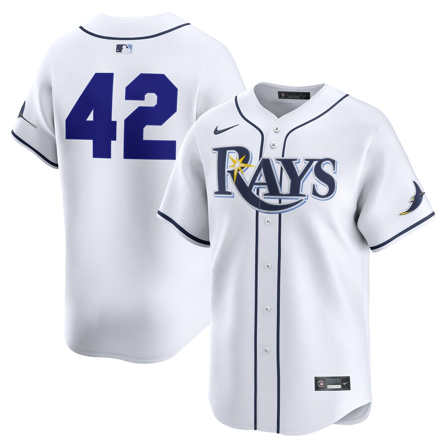 Men's Tampa Bay Rays Nike White Home 2025 Jackie Robinson Day Limited Jersey - ujerseystore