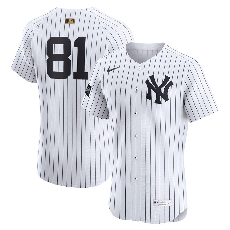 Men's New York Yankees Luis Gil Nike White Home Sponsor Patch MLB Awards Gold Batterman Elite Jersey - ujerseystore