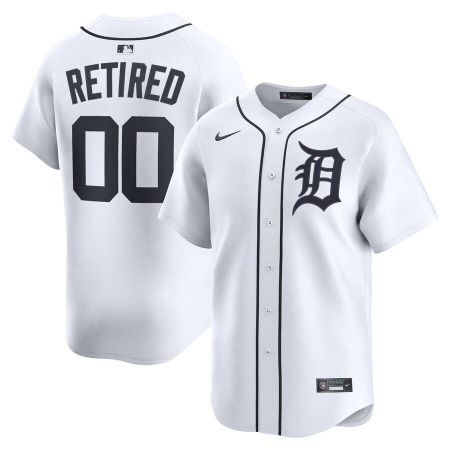 Men's Detroit Tigers Nike White Home Limited Pick-A-Player Retired Roster Jersey - ujerseystore