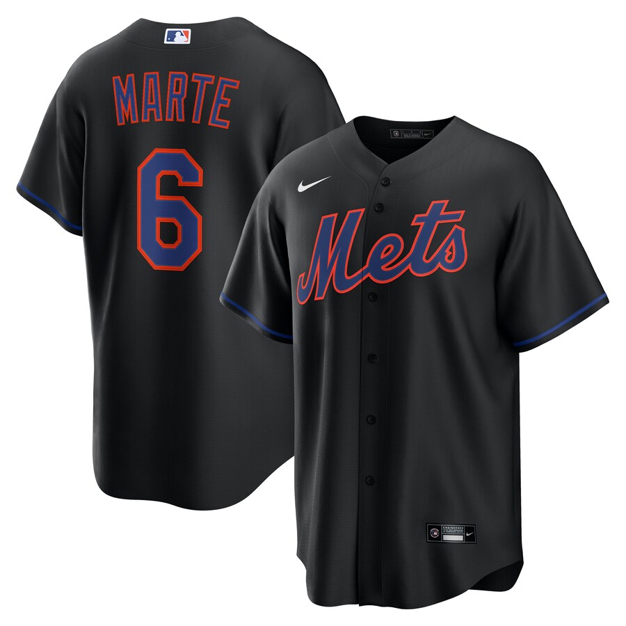 Men's New York Mets Starling Marte Nike Black Alternate Replica Jersey - ujerseystore