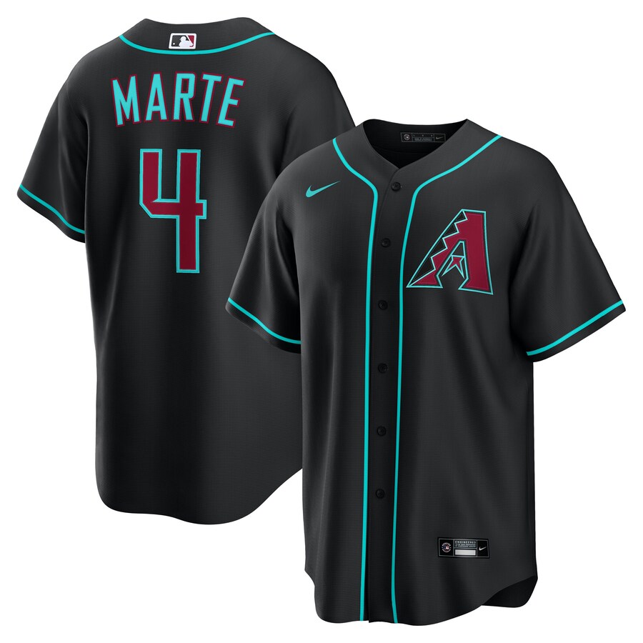 Men's Arizona Diamondbacks Ketel Marte Nike Black Alternate Replica Jersey - ujerseystore
