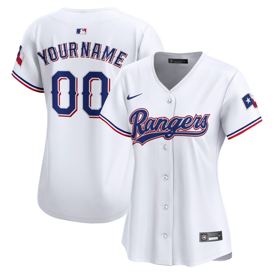 Women's Texas Rangers Nike White Home Limited Custom Jersey - ujerseystore