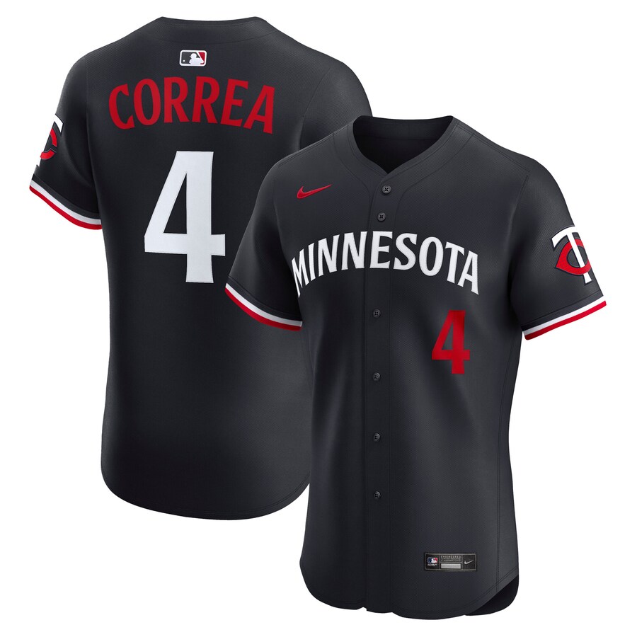 Men's Minnesota Twins Carlos Correa Nike Navy Alternate 2 Elite Jersey - ujerseystore