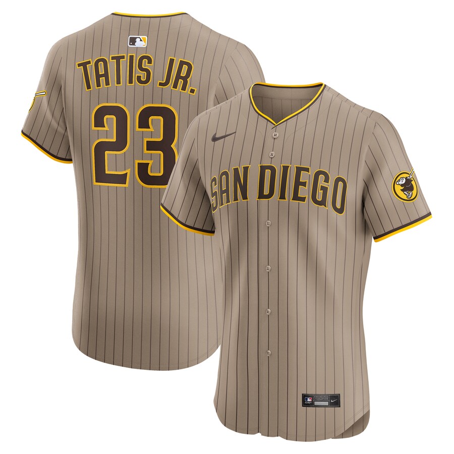 Men's San Diego Padres Fernando Tatis Jr. Nike Khaki Sand Elite Jersey - ujerseystore