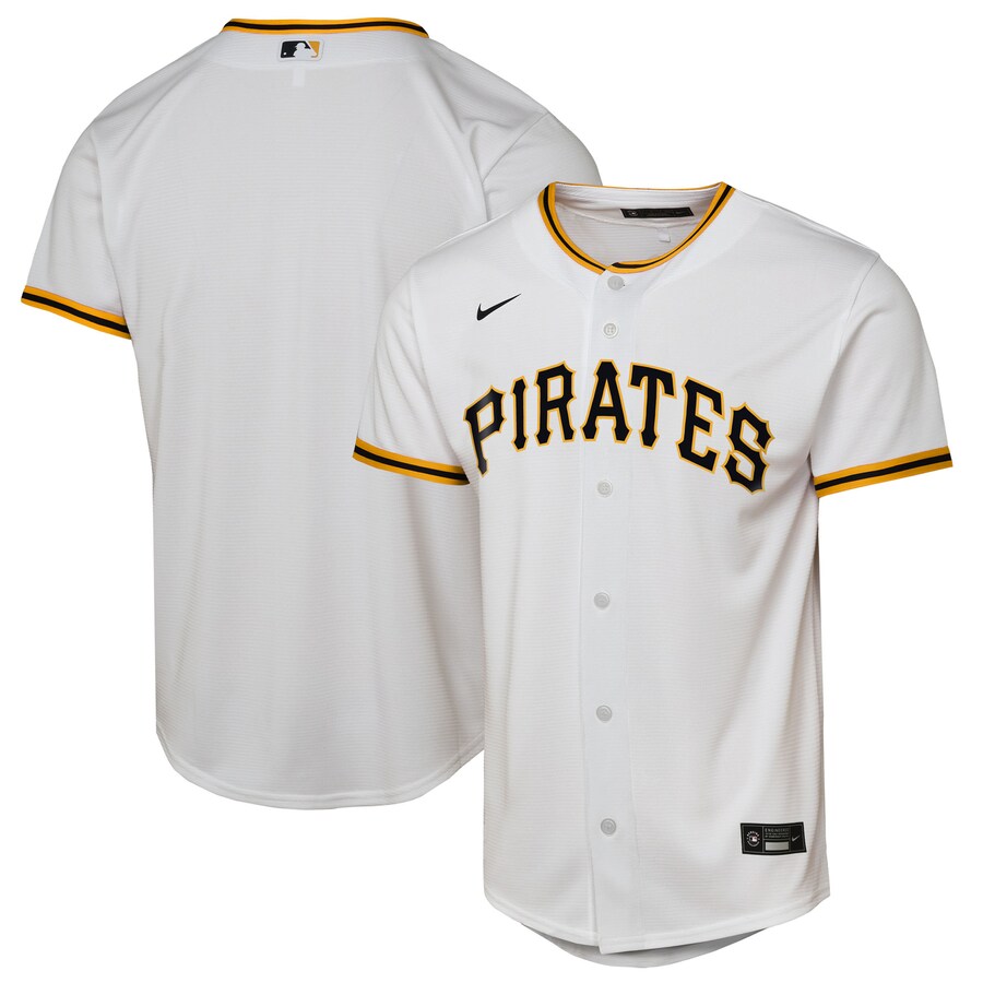 Youth Pittsburgh Pirates Nike White Home Replica Jersey - ujerseystore