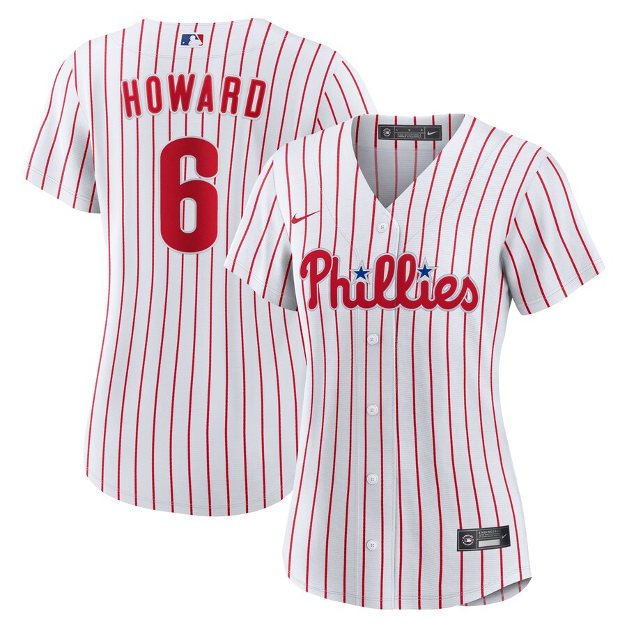 Women's Philadelphia Phillies Ryan Howard Nike White Replica Jersey - ujerseystore