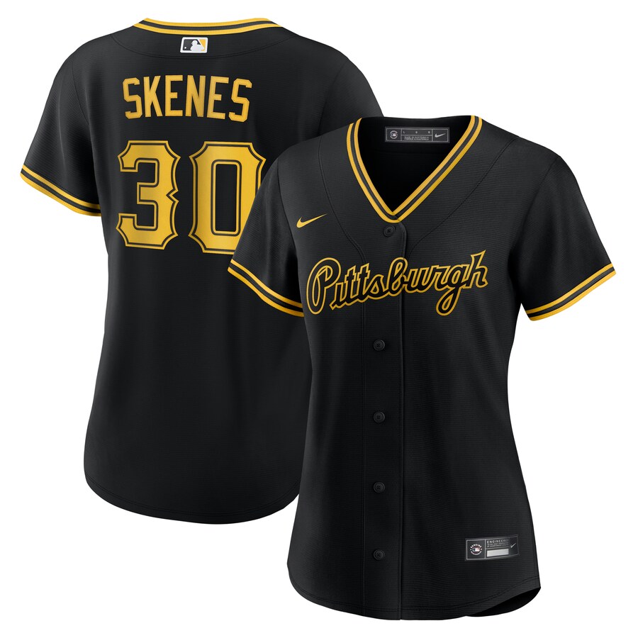 Women's Pittsburgh Pirates Paul Skenes Nike Black Alternate Replica Player Jersey - ujerseystore