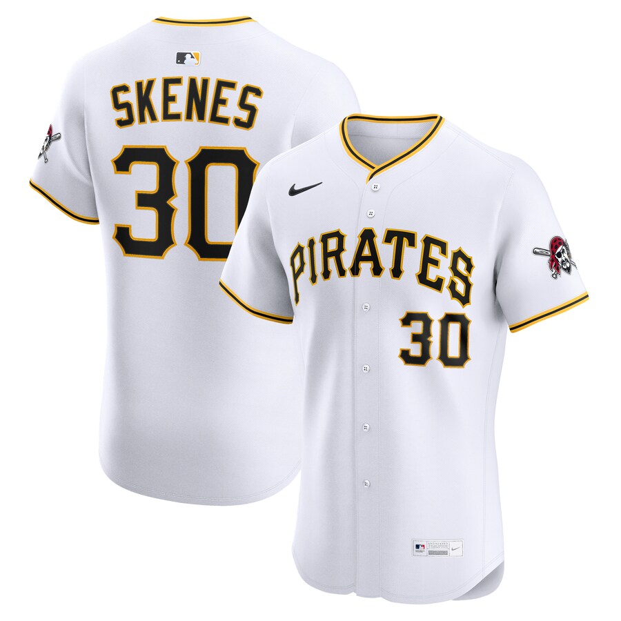 Men's Pittsburgh Pirates Paul Skenes Nike White Home Elite Jersey - ujerseystore