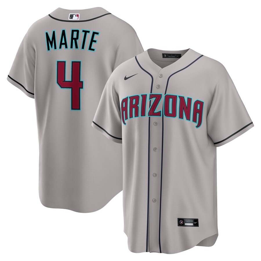 Men's Arizona Diamondbacks Ketel Marte Nike Gray Road Replica Jersey - ujerseystore