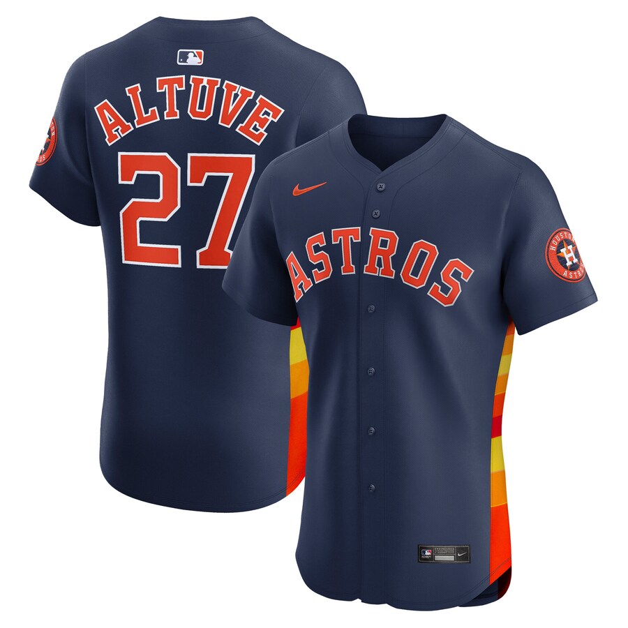 Men's Houston Astros Jose Altuve Nike Navy Alternate 2 Elite Player Jersey - ujerseystore