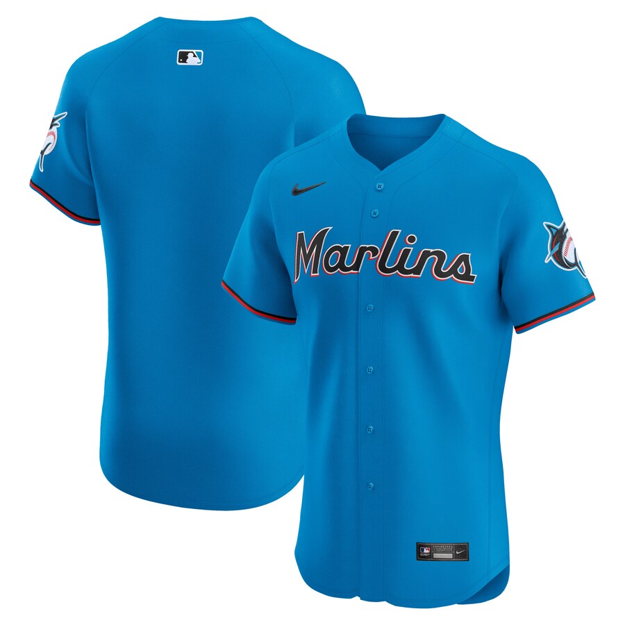 Men's Miami Marlins Nike Blue Alternate 2 Elite Jersey - ujerseystore
