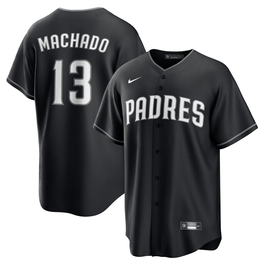 Men's San Diego Padres Manny Machado Nike Black Lights Out Replica Player Jersey - ujerseystore