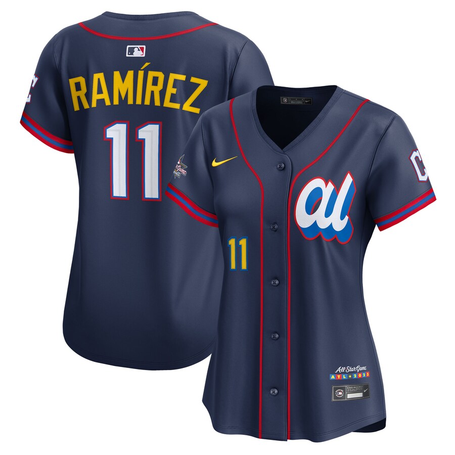 Women's American League José Ramírez Nike Navy 2025 All-Star Edition Limited Player Jersey - ujerseystore
