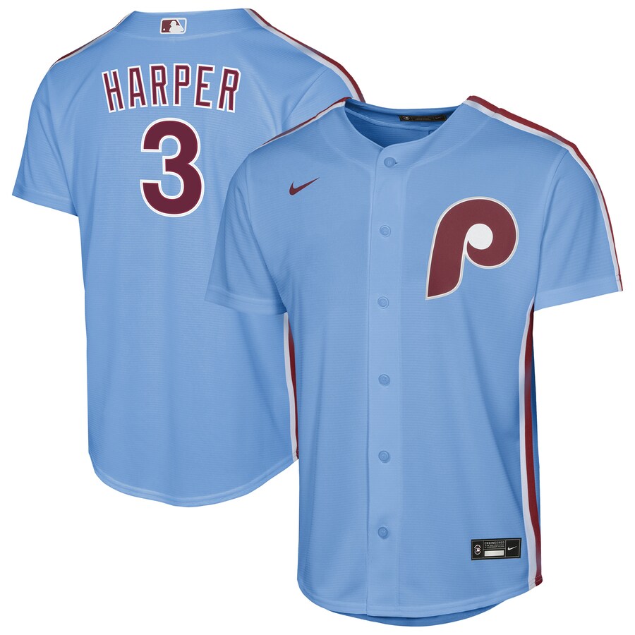 Youth Philadelphia Phillies Bryce Harper Nike Light Blue Alternate Replica Jersey - ujerseystore