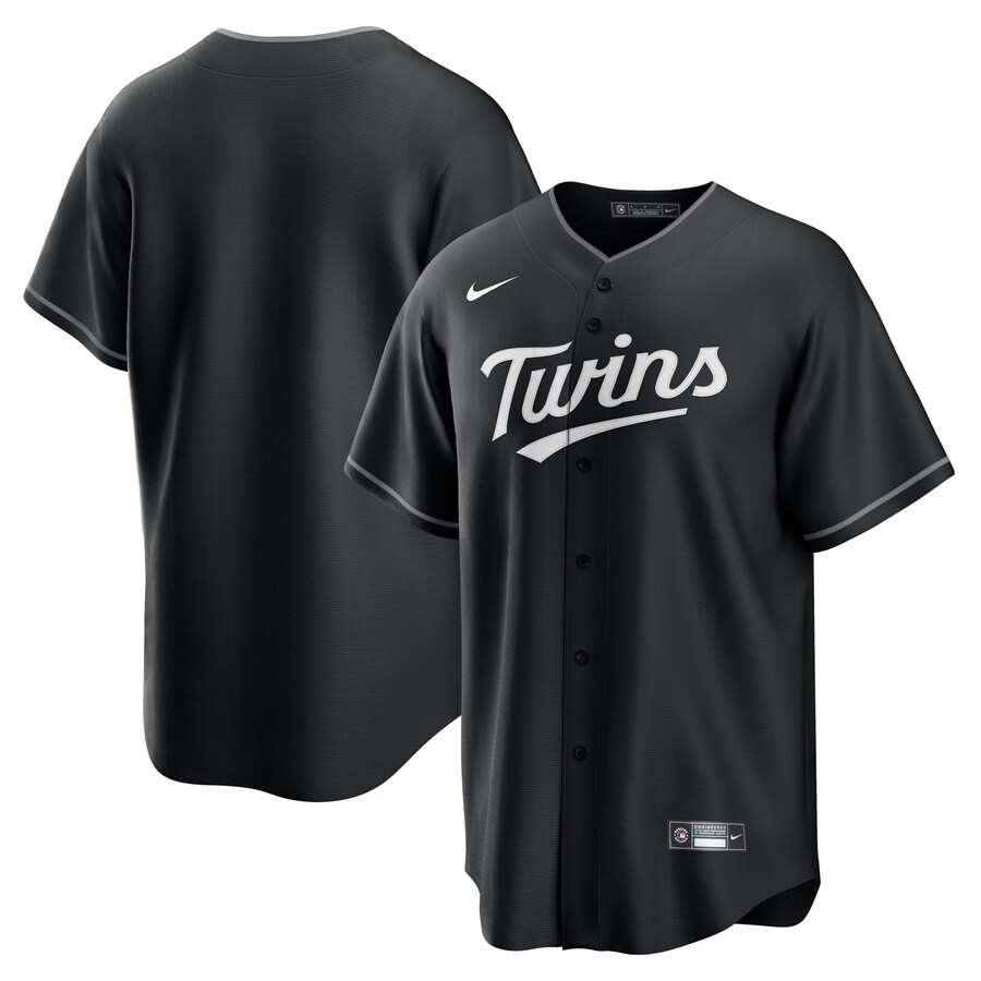 Men's Minnesota Twins Nike Black Lights Out Replica Jersey - ujerseystore