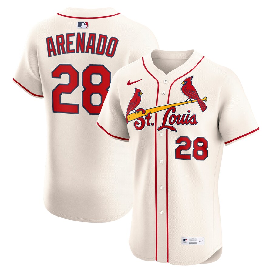 Men's St. Louis Cardinals Nolan Arenado Nike Cream Alternate Elite Jersey - ujerseystore