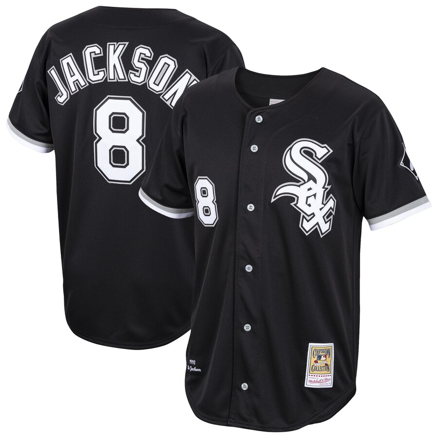 Men's Chicago White Sox Bo Jackson Black Cooperstown Collection 1993 Authentic Player Jersey - ujerseystore