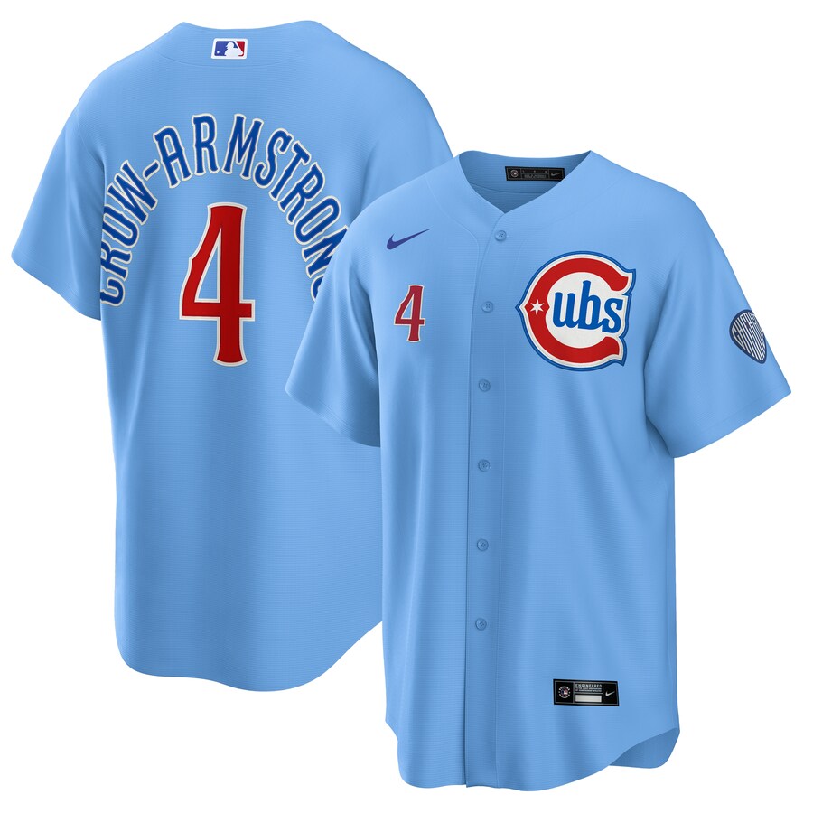 Men's Chicago Cubs Pete Crow-Armstrong Nike Light Blue Alternate Replica Player Jersey - ujerseystore